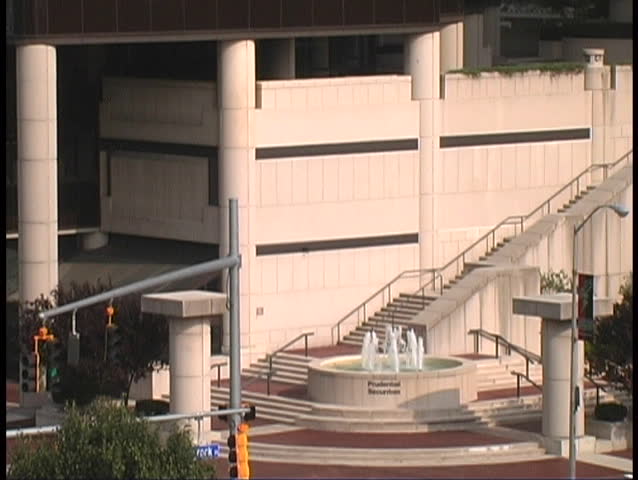 Fountain in front of building downtown