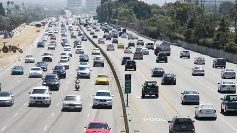 Traffic on Busy Freeway in Los Angeles