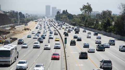 Traffic on Busy Freeway in Los Angeles