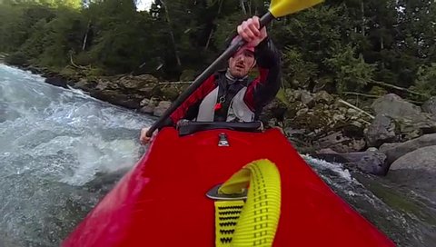 Whitewater kayaking, slow motion