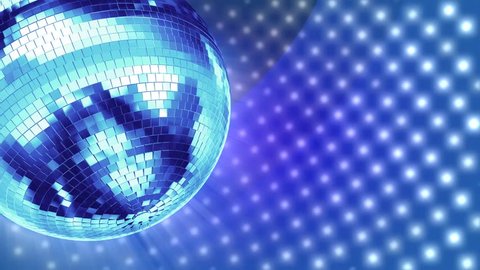 turning Mirrorball on blue Background