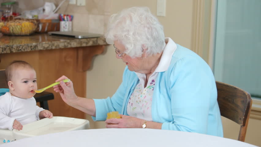 Grandmother with baby granddaughter