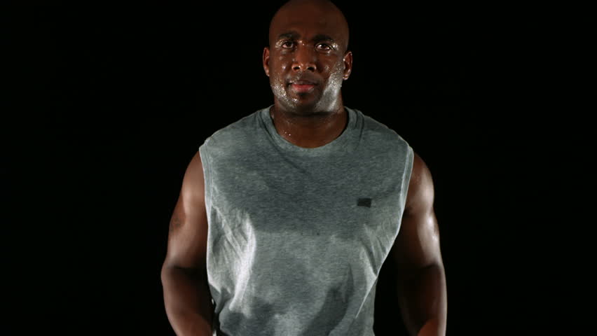 Athlete running, slow motion