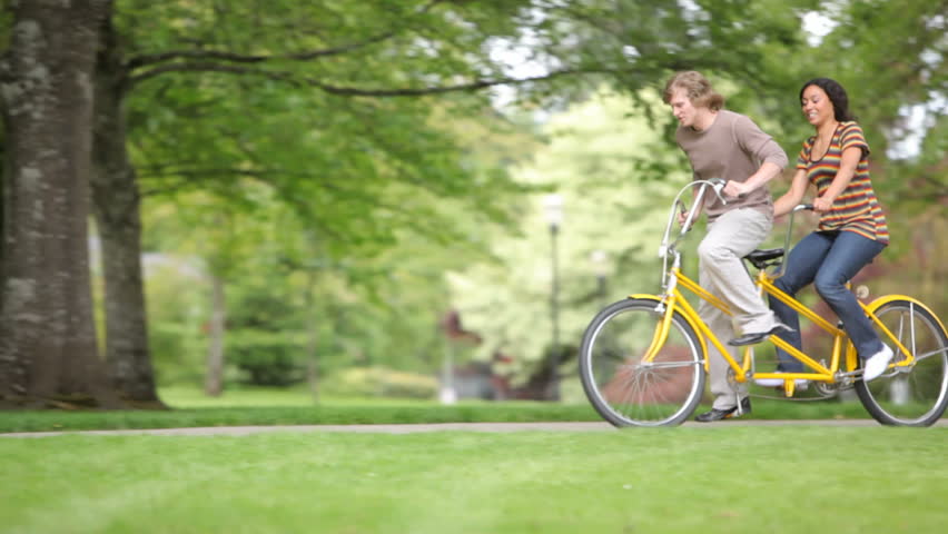 riding a tandem bike