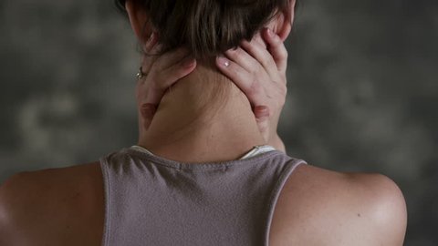 Woman with neck pain 