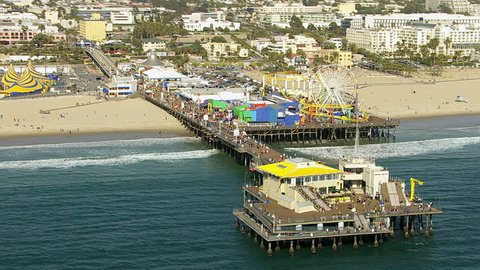 Aerial shot of Santa Monica Pier