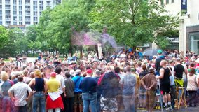 Toronto - JUNE 28: Timelapse, crowd of people attanding in Pride parade  at Yonge street June 28, 2009 in Toronto, Ontario.