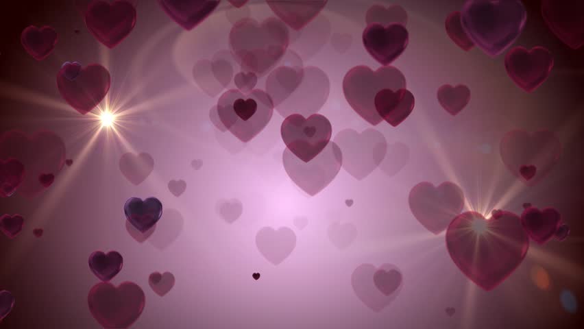 Purple Valentine Love Hearts Abstract Background