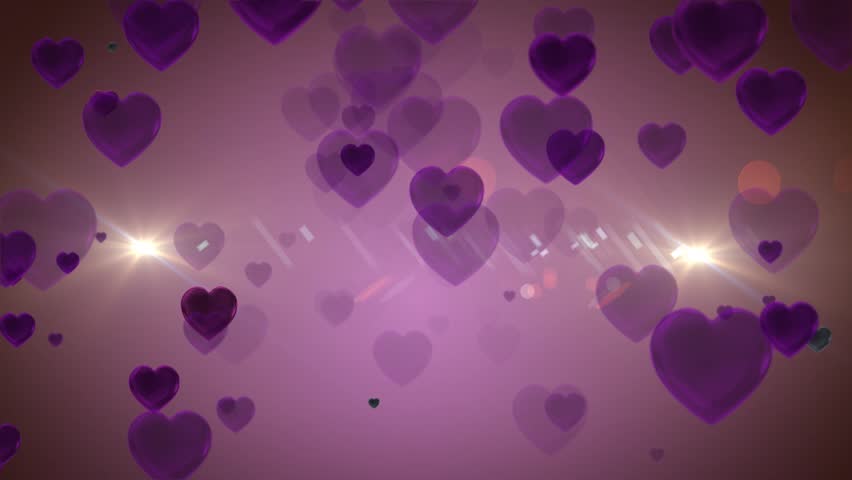Purple Valentine Love Hearts Abstract Background