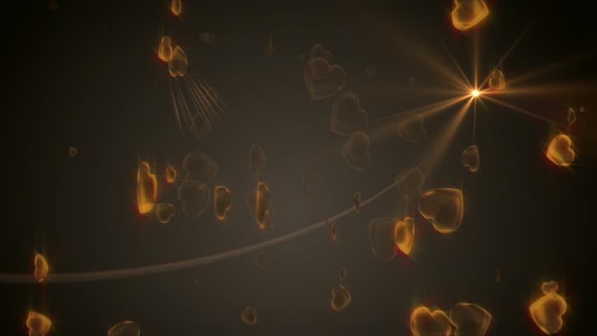 Golden Hearts Abstract Background
