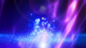 Abstract motion background, shining lights, rays, stars, energy waves and particles. Seamless looping.
