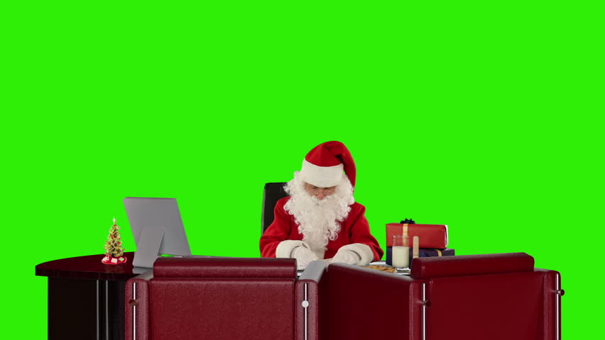 Santa Claus at work, Green Screen