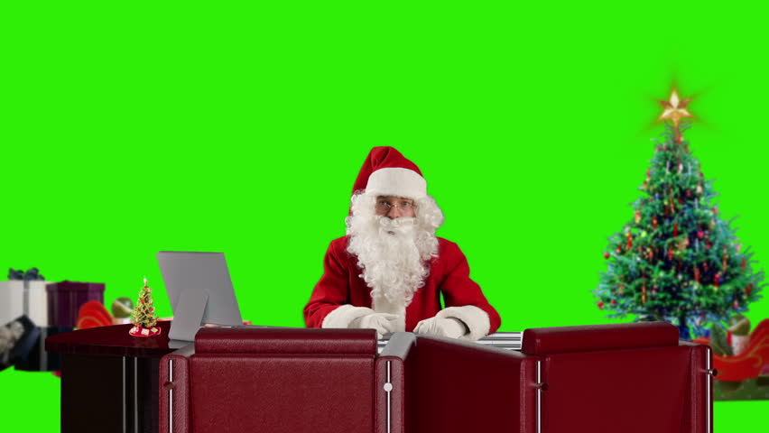 Santa Claus talking, Green Screen