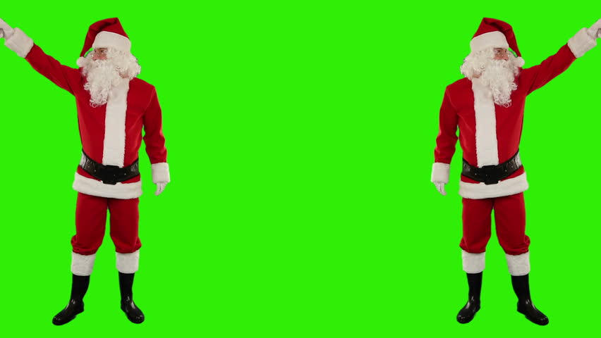 Santa Claus Dancing isolated, Dance 7, Green Screen