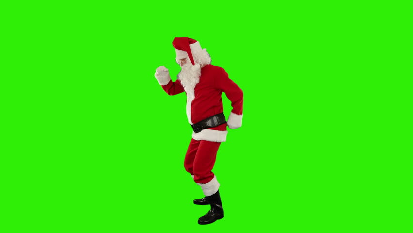 Santa Claus Dancing isolated, Dance 4, Green Screen