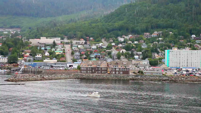 Ketchikan, Alaska - Viewed from a Cruise Ship Leaving the Port