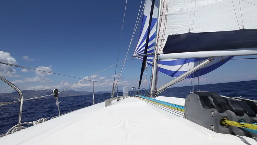 Sailing. Luxury cruise yacht. (HD)