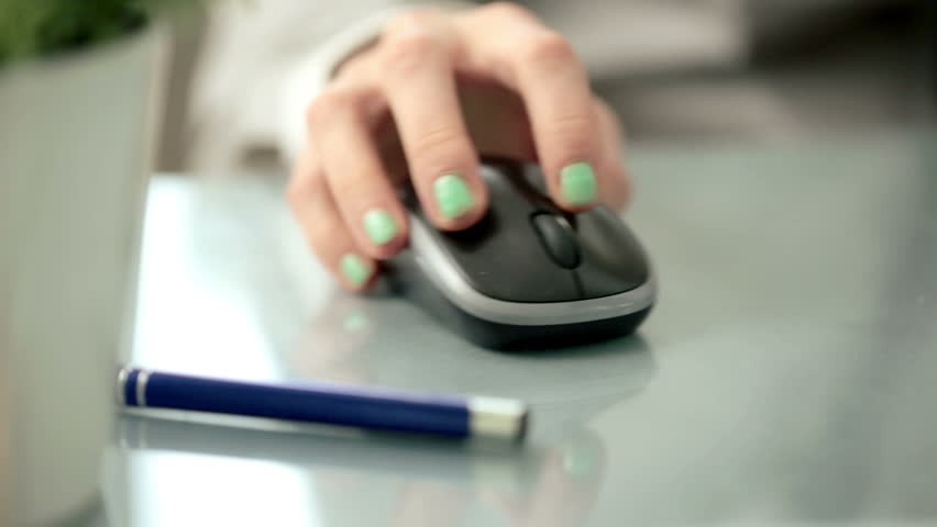 Woman Hand Using Wireless Mouse Stock Footage Video (100% Royalty-free ...