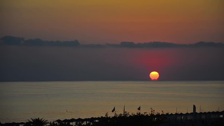 Beautiful Clean Sunrise over sea water horizon. HQ 4:4:4 RGB