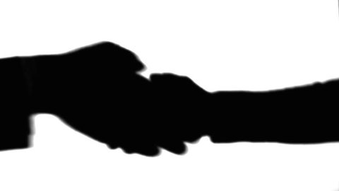 Handshake silhouette - black and white