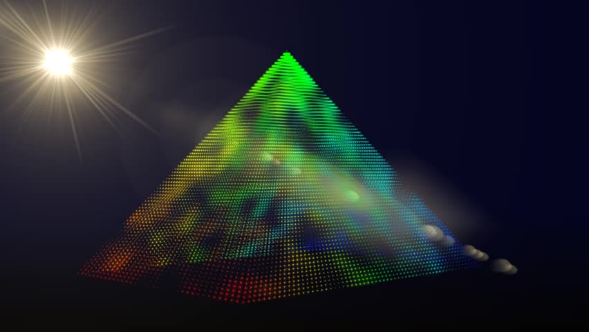 Abstract Motion Background of a Lens Flare and Psychedelic Pyramid 
