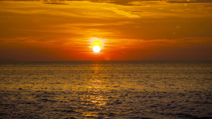 sunset and sea waves