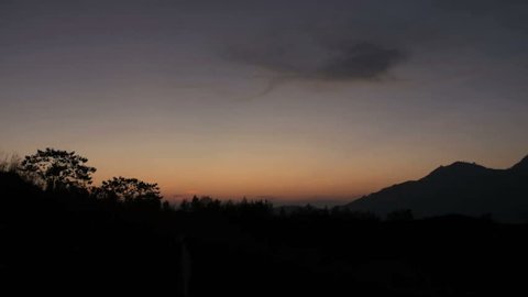 Sunrise at batur volcano, bali, indonesia (timelapse)