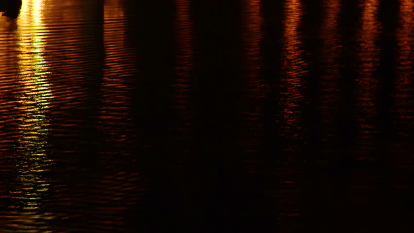 Ripples on water at night time-lapse, black surface rippled