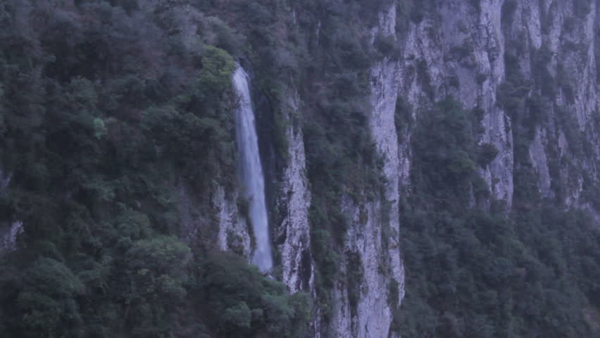 Close up the waterfall in Itaimbezinho Canyon, near Cambara do Sul in Brazil.