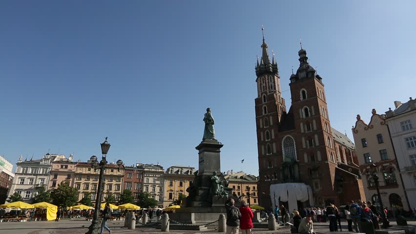 Mary's Church in historical center of Krakow, Poland.
