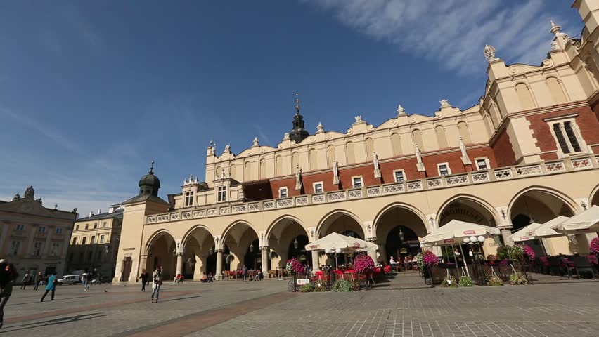 KRAKOW, POLAND - SEN 18: View of Main Market Square (Rynek) with the Renaissance