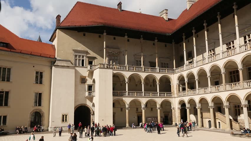 Arcades Wawel Castle in Krakow, Poland.