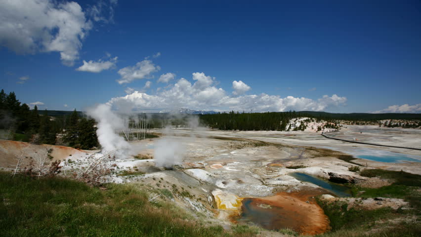 Time lapse of clouds over Norris Geyser Basin