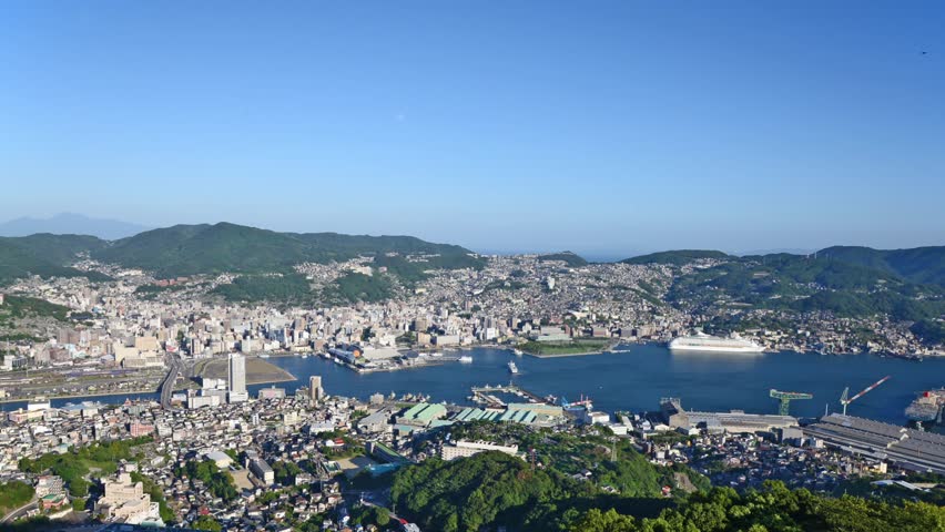 Time lapse of Nagasaki city, Japan.taken from the top of Mt.Inasa.