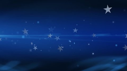 Blue Stars and Glowing Circles Abstract Background