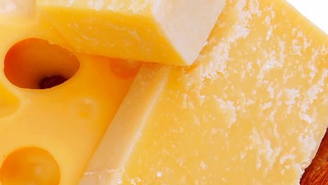 various types of cheese on wooden platter 1920x1080 intro motion slow hidef hd