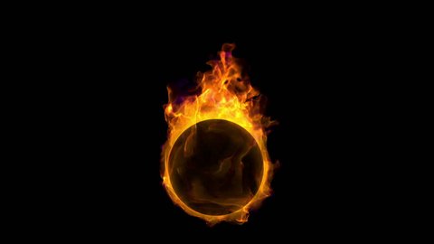  burning ball, beautiful tongues of fre and flame, high-detail simulation with alpha (HD, seamless loop)