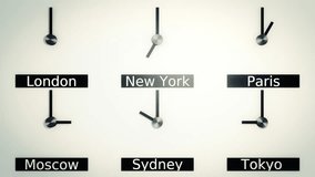 time zones around the world in vintage style
