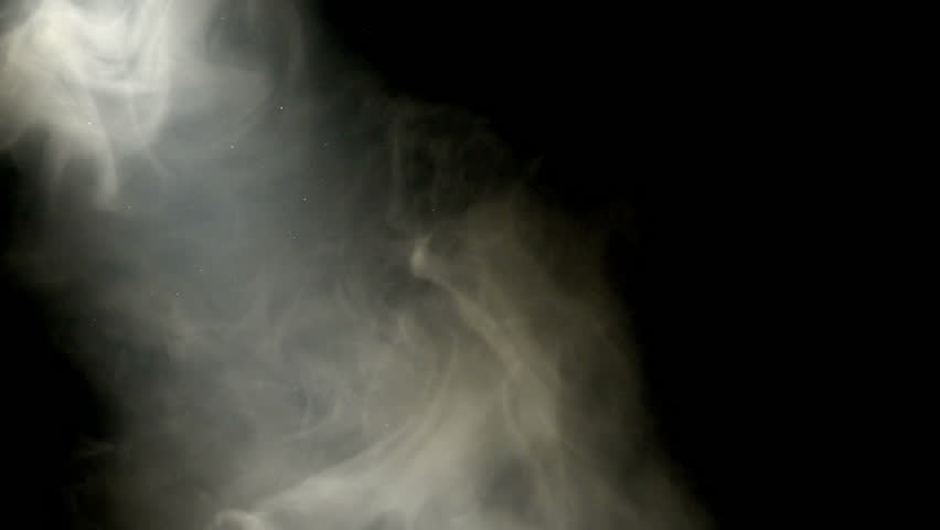 A Stream Of White Twirl Of Smoke Forming Abstract Structure On Black Background