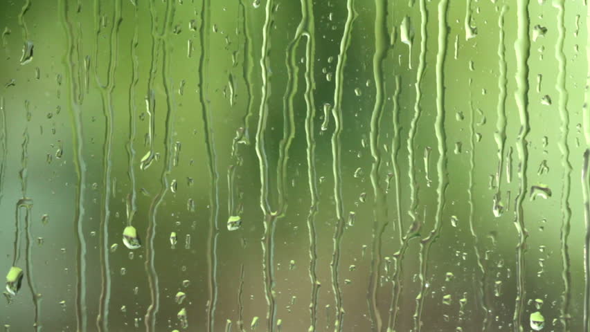 Soothing Raindrops fall on window. HD 1080p