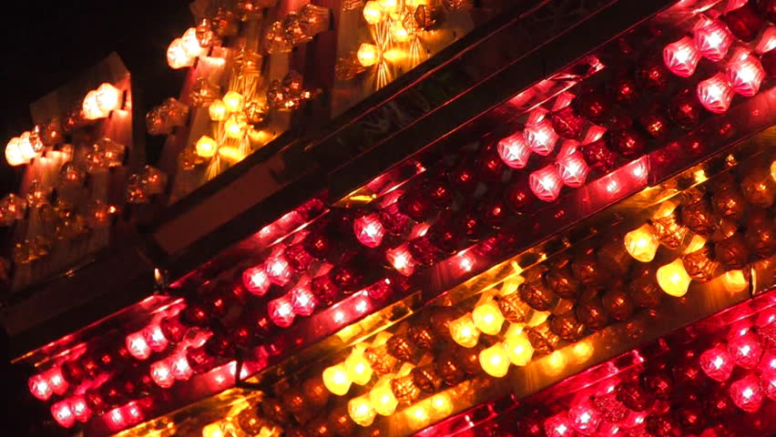 Carnival lights close-up.  Set of three clips!