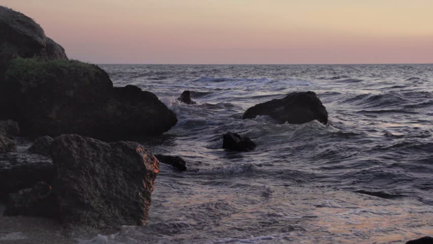 Slow motion. waves from the sea.