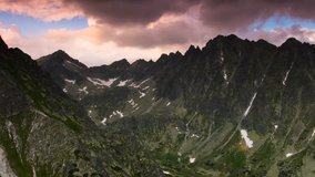Time lapse clip. Mountain lake in National Park High Tatra. Strbske pleso, Slovakia, Europe. HD video (High Definition)