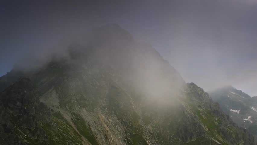 Time lapse clip. Mountain lake in National Park High Tatra. Strbske pleso,