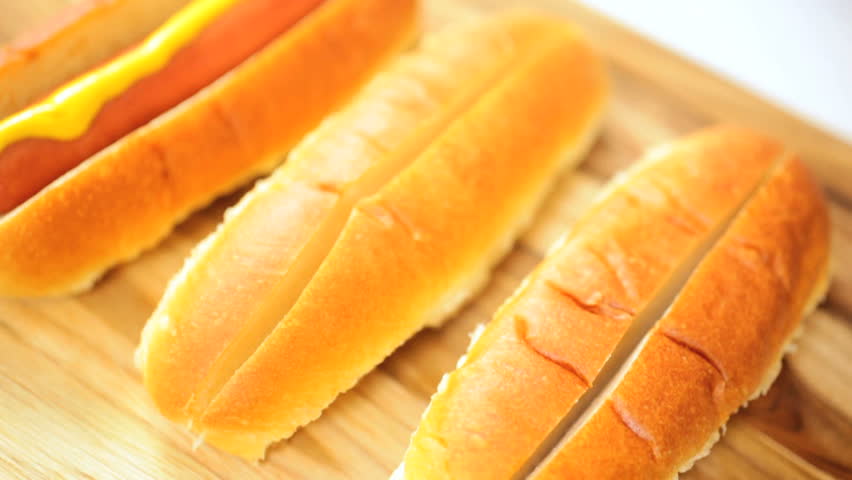 Serving Cooked Hot Dog in Stock Footage Video (100