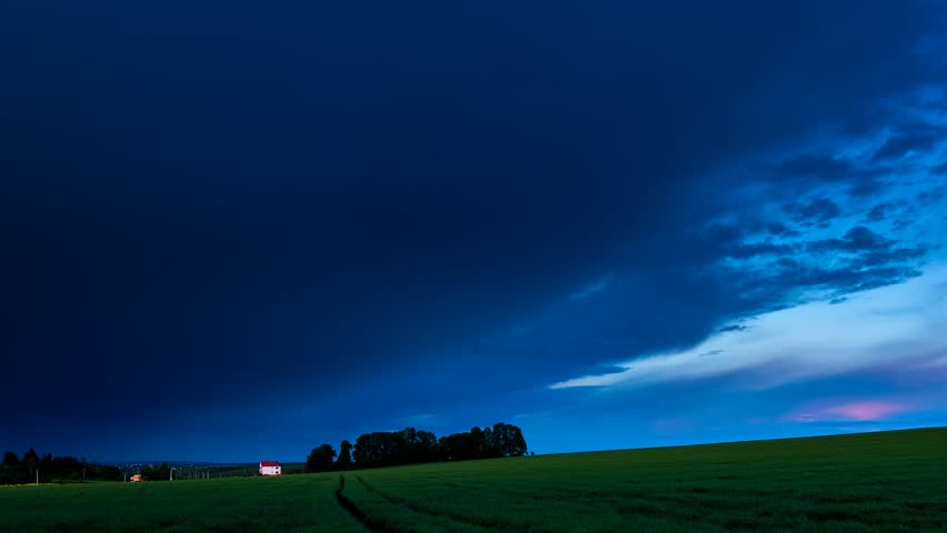 Time lapse clip. HD video (High Definition). Rain clouds. Dark ominous clouds.