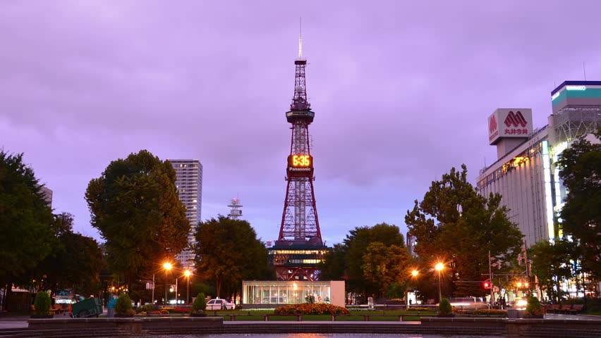 SAPPORO, JAPAN - September. 25 : Night scene of Sapporo Television Tower and