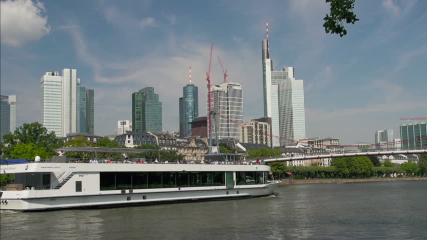 View off Frankfurt on the River Main in the summer