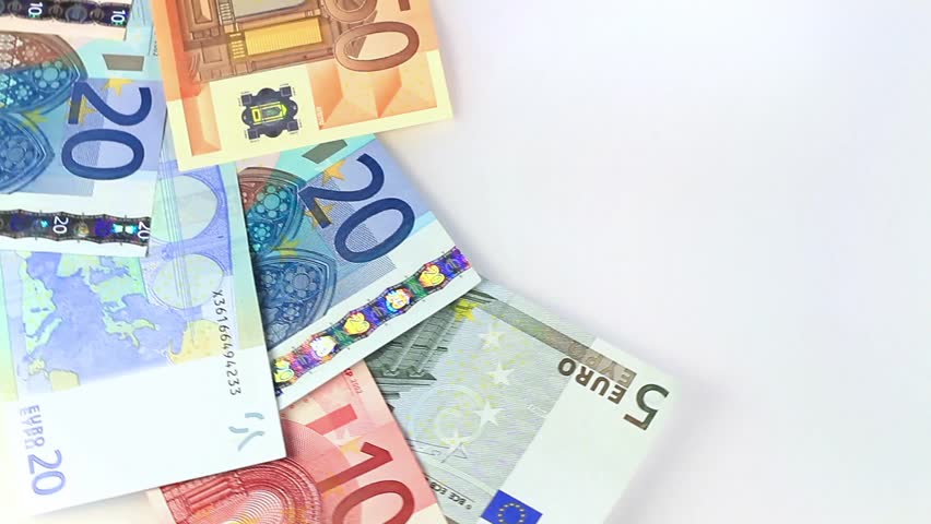 Euro Money. Banknotes passing in front of camera. Perfect for any financial,