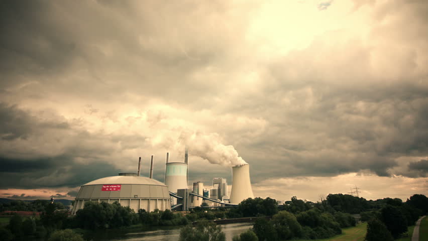 Power plant in time lapse